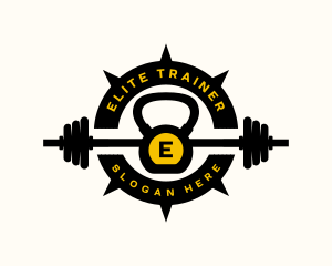 Fitness Gym Barbell logo design