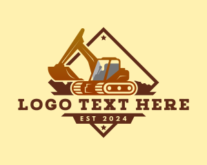 Worker - Backhoe Industrial Excavator logo design