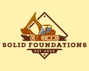 Backhoe Industrial Excavator Logo
