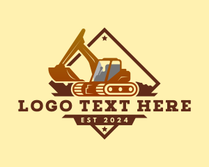 Quarry - Backhoe Industrial Excavator logo design