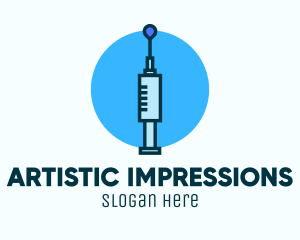 Blue Needle Vaccination logo design