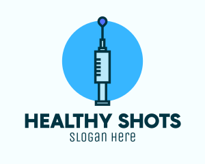 Blue Needle Vaccination logo design