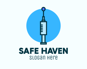 Blue Needle Vaccination logo design