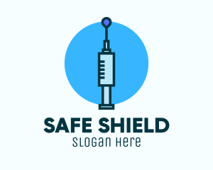 Blue Needle Vaccination logo design