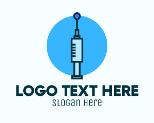 Blue Needle Vaccination Logo