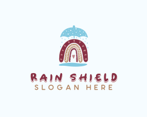 Umbrella Kindergarten Rainbow logo design