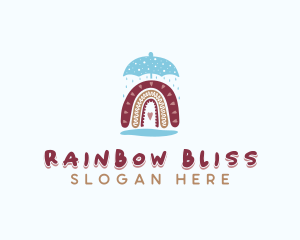 Umbrella Kindergarten Rainbow logo design