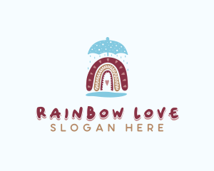 Umbrella Kindergarten Rainbow logo design