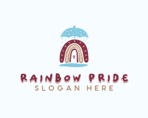 Umbrella Kindergarten Rainbow logo design