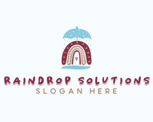 Raindrop - Umbrella Kindergarten Rainbow logo design