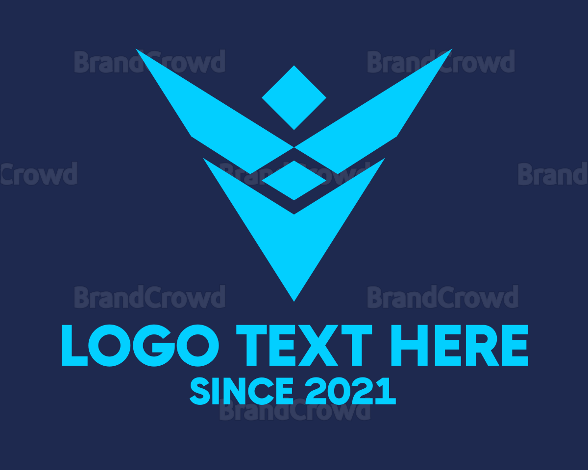 Geometric Blue Letter V Logo Brandcrowd Logo Maker