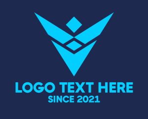 Life Insurance - Geometric Blue Letter V logo design