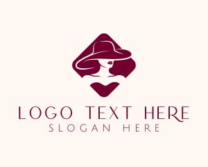 Girl - Woman Fashion Hat logo design