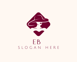 Cover Girl - Woman Fashion Hat logo design
