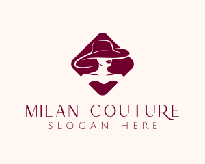 Woman Fashion Hat logo design