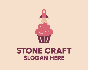 Pink Rocket Cupcake Logo