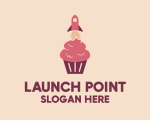 Takeoff - Pink Rocket Cupcake logo design