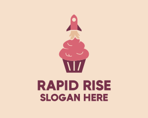 Pink Rocket Cupcake logo design