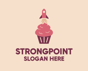Ship - Pink Rocket Cupcake logo design