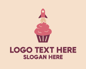 Launch - Pink Rocket Cupcake logo design