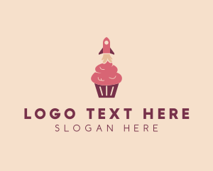 Pink Rocket Cupcake Logo