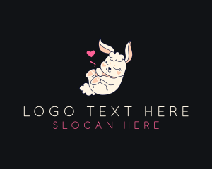 Pet Shop - Cute Sleeping Bunny logo design