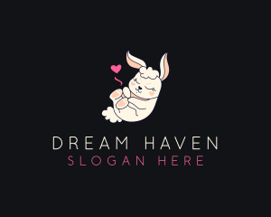 Sleeping - Cute Sleeping Bunny logo design