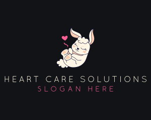 Cute Sleeping Bunny logo design