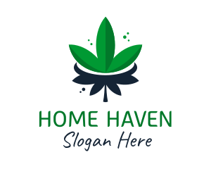 Marijuana Leaf Plant  Logo