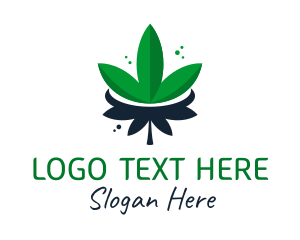 Marijuana Leaf Plant  Logo