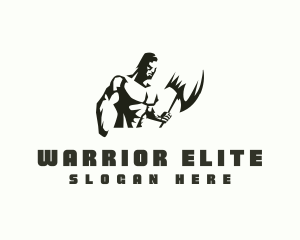 Warrior Muscular Man logo design