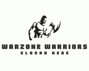 Warrior Muscular Man logo design