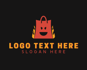 Paper Bag - Flame Shopping Bag Mall logo design