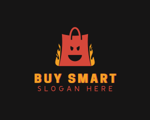 Flame Shopping Bag Mall logo design