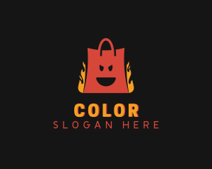 Shopper - Flame Shopping Bag Mall logo design