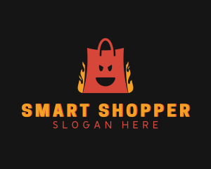 Shopper - Flame Shopping Bag Mall logo design