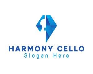 Cello - Elegant Violin Diamond logo design