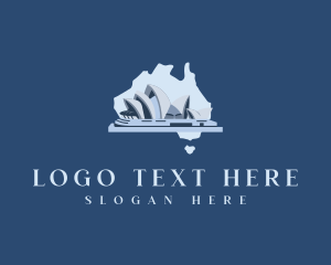 Opera House - Australia Landmark Tourism logo design