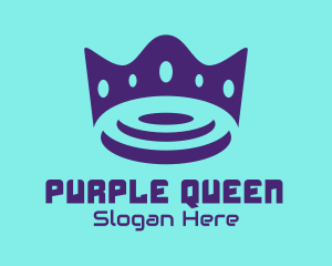 Purple Futuristic Crown logo design