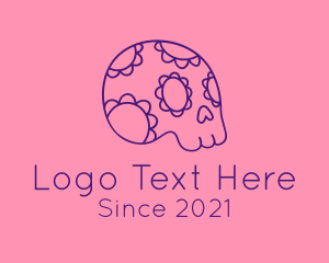 Mexico - Floral Mexican Skeleton Skull logo design