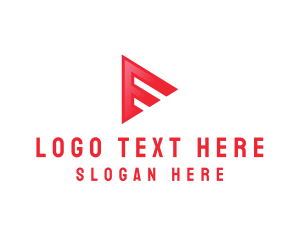 Text - Triangle Arrow  Video Player Button logo design