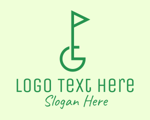 Golfer - Green Golf Course Letter G logo design