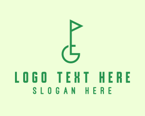 Flagstick - Green Golf Course Letter G logo design