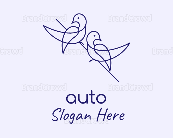 Purple Pigeon Birds Logo