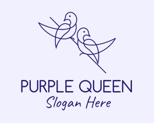 Purple Pigeon Birds logo design