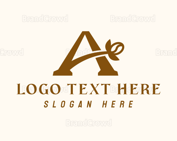 Brown Cafe Letter A Logo