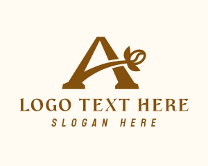 Coffee Bean - Brown Cafe Letter A logo design