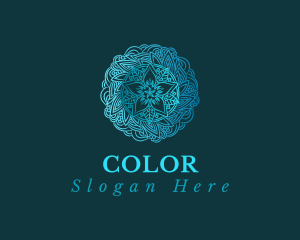 Pattern - Blue Mandala Flower logo design
