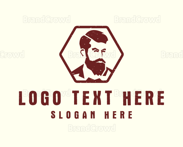 Beard Man Gentleman Logo