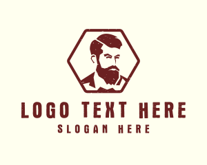 Mens Fashion - Beard Man Gentleman logo design